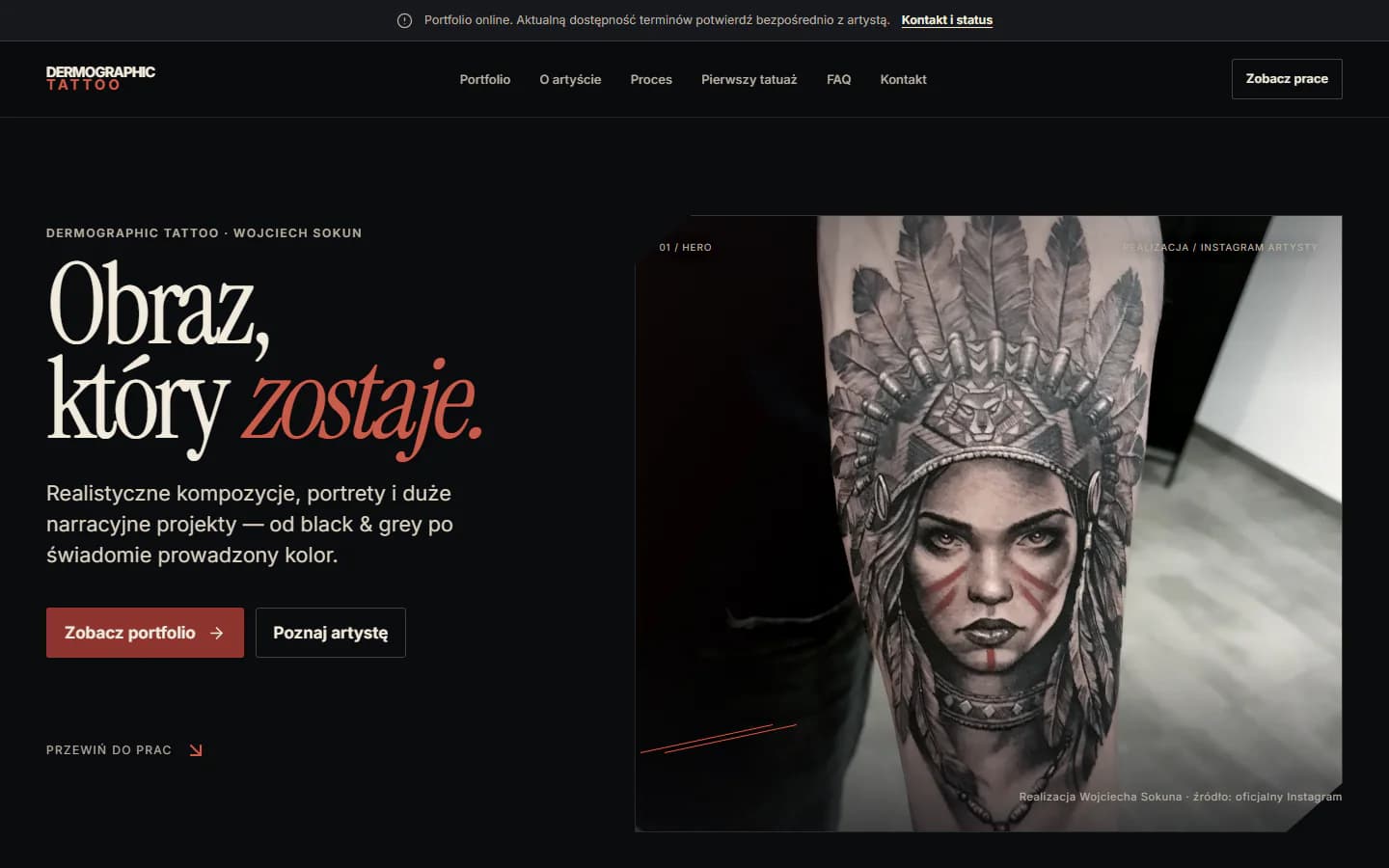 Dermographic Tattoo — zrzut projektu