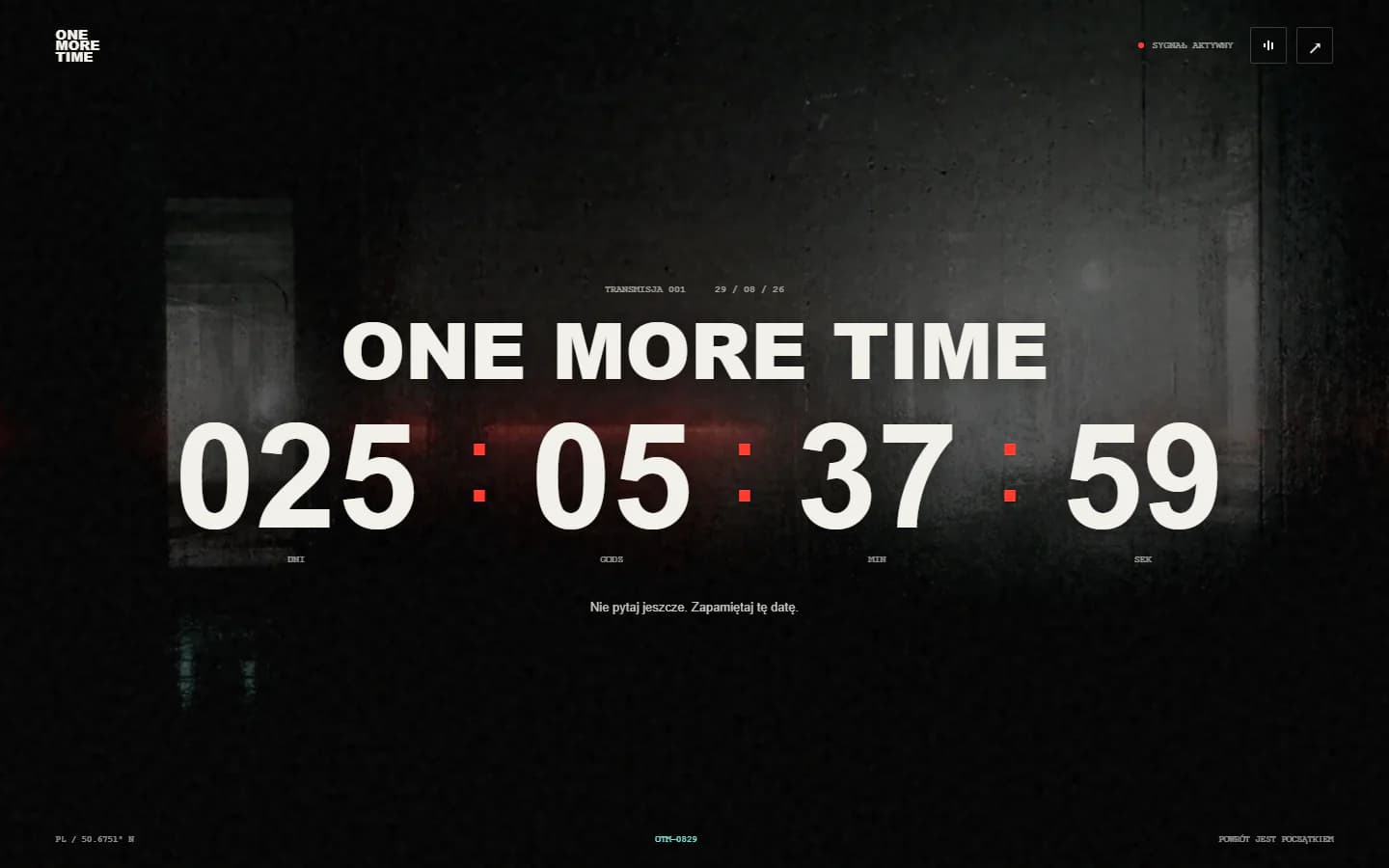 One More Time — prawdziwy zrzut projektu