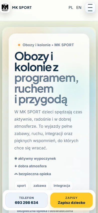 MK SPORT — widok mobilny